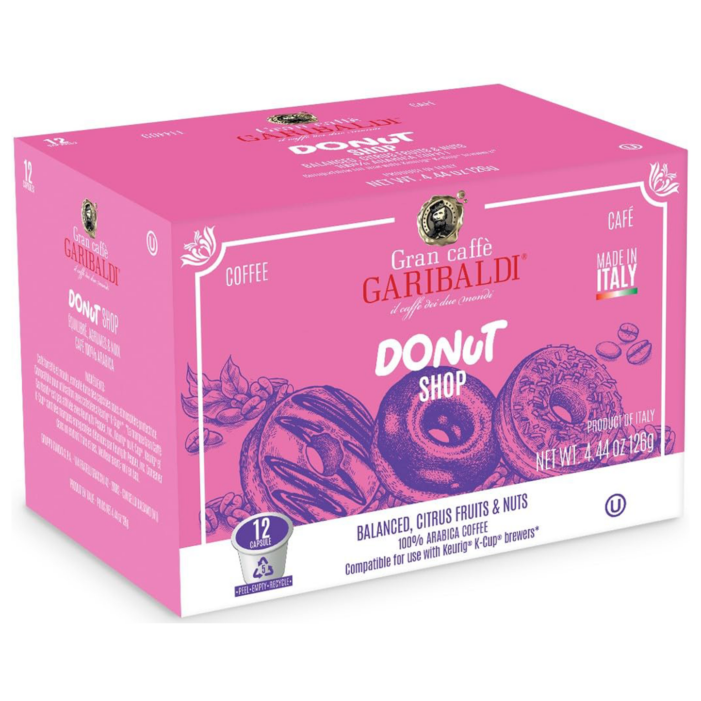 Conte Coffee Donut Shop Coffee Pods – Light Roast, Compatible with Single-Serve Brewers, Smooth Arabica Blend - 12 Count (Pack of 1)