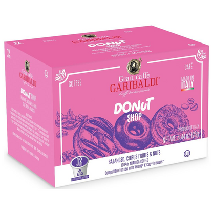 Conte Coffee Donut Shop Coffee Pods – Light Roast, Compatible with Single-Serve Brewers, Smooth Arabica Blend - 12 Count (Pack of 1)